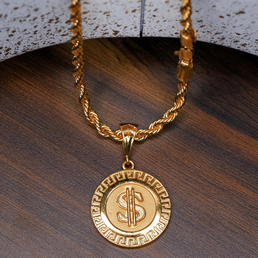 Dollar Medallion Locket with Chain