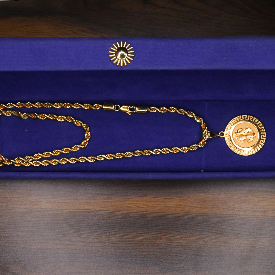 Dollar Medallion Locket with Chain